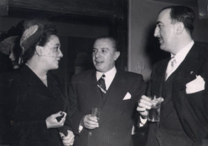 Viaje del Presidente González Videla a EE.UU. Nueva York, Abril 1950. Figueroa, Ana. Delegada de Chile en Naciones Unidas/ González Videla, Gabriel. Presidente de Chile/ Santa Cruz Barceló, Hernán. Representante permanente de Chile en Naciones Unidas